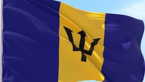Looping-Hintergrund mit Flagge von Barbados