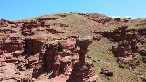 Drone Shot of Red Rock Formations and Hoodoos