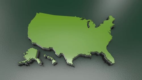 Animated 3D Green United States Map
