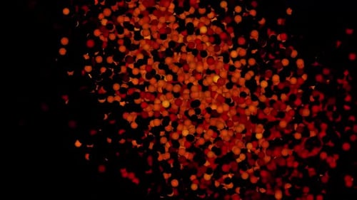 Abstract Pulsating Orange Red Glowing Spheres Animation