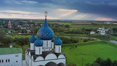 Aerial View on Kremlin in Suzdal Russia