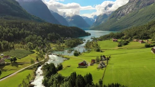 Hermosa naturaleza, paisaje natural de Noruega