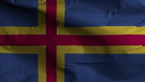 Gewebter Hintergrund mit Aland-Flagge, 4K