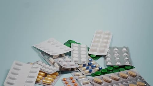 Close up of blister pack pills tablets