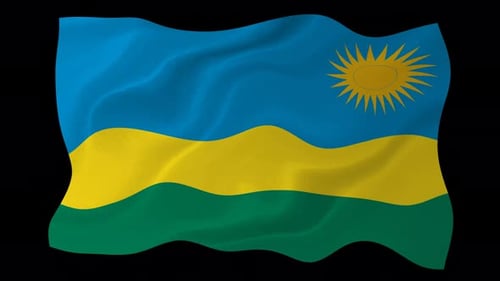 Realistic Waving Rwanda National Flag Animation Loop