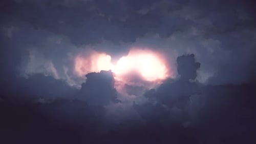 Dramatic Light Rays Burst Through Ethereal Storm Clouds