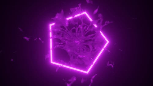 Neon Glowing Geometric Pentagon Animation
