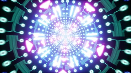 Abstract Glowing Transforming Shape Tunnel 4K 03