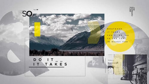 Dynamic Photo Slideshow with Animated Geometric Graphics and Modern Typography