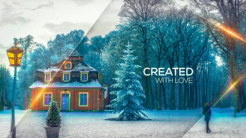 Cinematic Winter Slideshow with Grungy Light Transitions