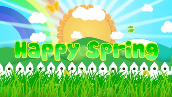Happy Spring, Video Displays ft. baby & butterfly - Envato