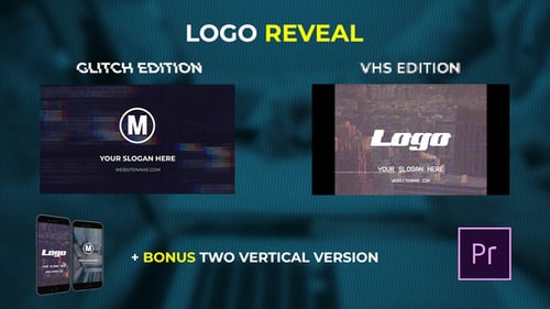 Dynamic Glitch and VHS Logo Reveal Intro
