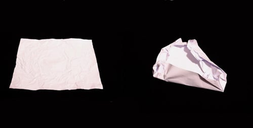 Animated Blank Paper Crumples and Unfolds