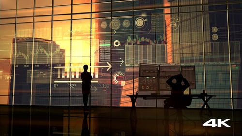 Futuristic HUD Corporate Business Interface Digital Data Overlay