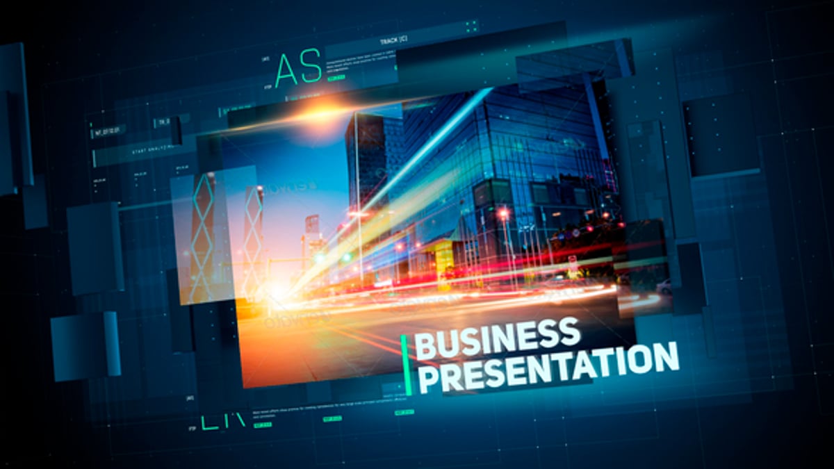 Dynamic Technology Business Presentation with Modern Digital Grid ...