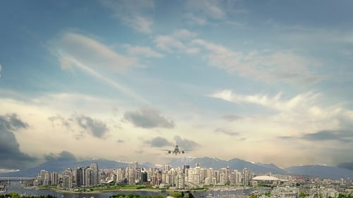 Airplane Landing Vancouver Canada