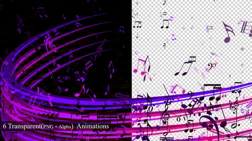 Colorful Abstract Music Notes Animation