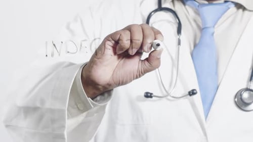 Doctor Writes Indigestion Diagnosis on Glass Surface