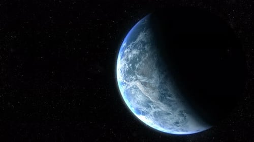 Realistic Rotating Planet Earth Global View Animation