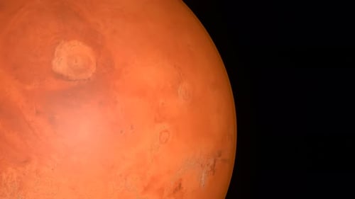 Planeta giratório Marte.