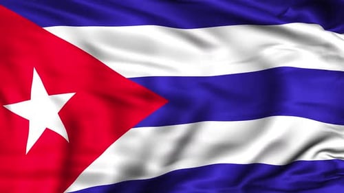 Realistic Waving Flag of Cuba Animation