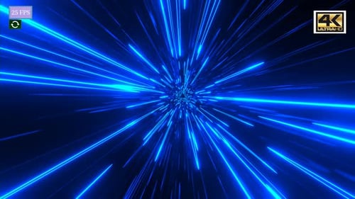 Blue Futuristic Hyperspace Warp Speed Tunnel Background