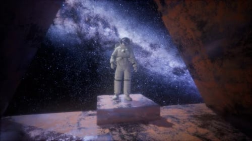 Astronaut auf Weltraumbasis im Weltraum