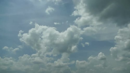 Time lapse of white cloud moving pass around sky background