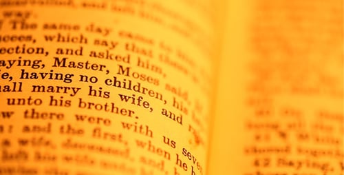 Close Up of Vintage Bible Text