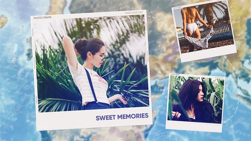 Dynamic Photo Slideshow with Animated Global Travel Map
