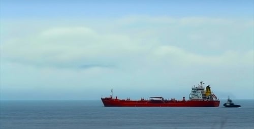 Cargo Ship on a Calm Ocean