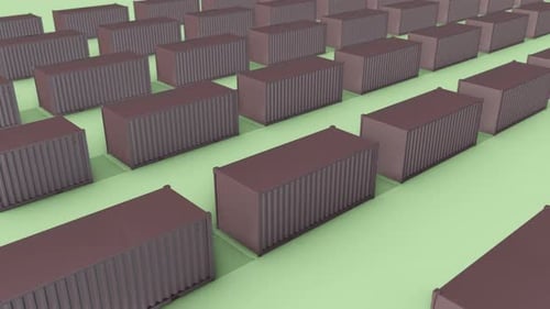 A Lot Of Shipping Container In A Row 4k