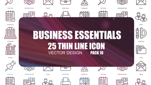 Business Essentials – Thin Line Icons