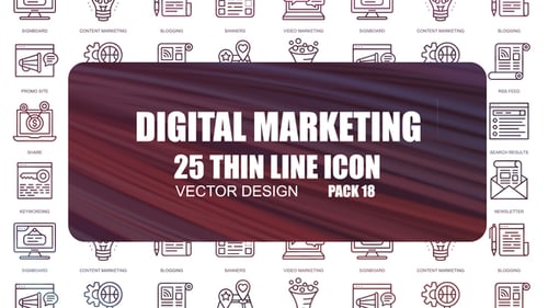 Digital Marketing – Thin Line Icons