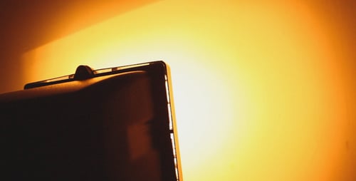 Orange Light Illuminating Interior Wall