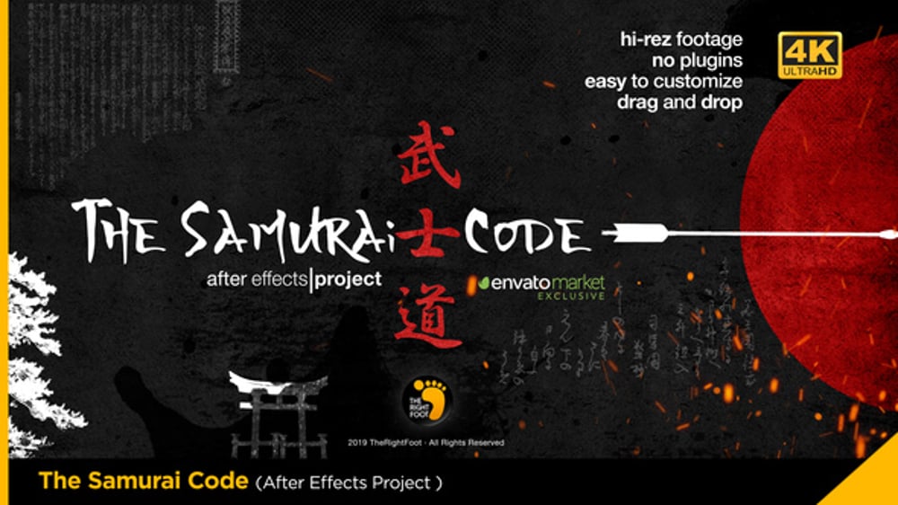 The Samurai Code Opener, Openers ft. sword & japan - Envato