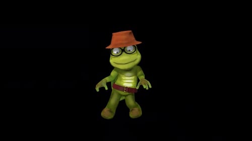 Cartoon Old Turtle Dance 8