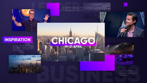 Dynamic Business Event Promo with Modern Transitions and Speaker Intros