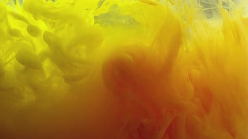 Abstract Yellow and Orange Ink Swirls