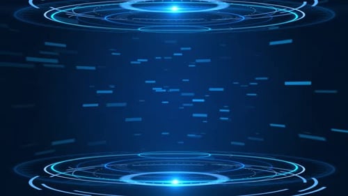 Futuristic interface stage in the center. Hi-tec, science, Digital technology or futuristic