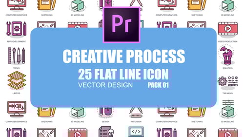 Creative Process - Flat Animation Icons (MOGRT)