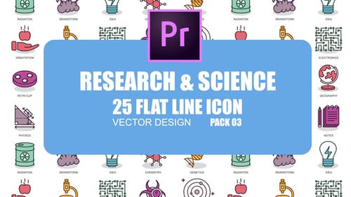 Research And Science - Flat Animation Icons (MOGRT)
