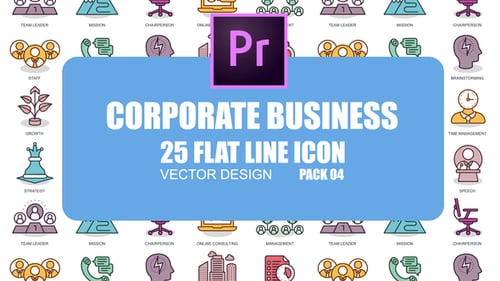 Animated Flat Design Corporate Business Icons