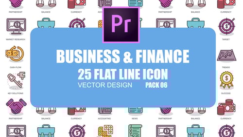 Animated Flat Design Business and Finance Icons Pack