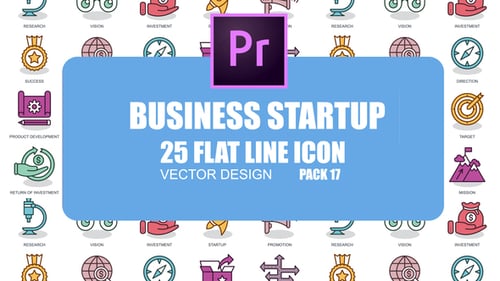 Animated Flat Design Icons for Business and Startup Projects