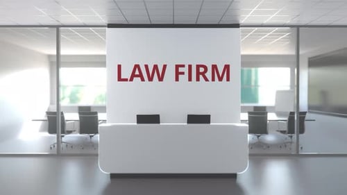 Bureau et bureau d'accueil dans un cabinet d'avocats