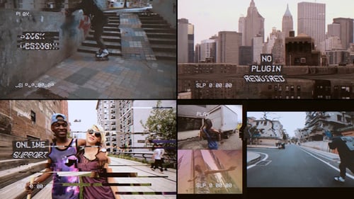 Dynamic Retro Glitch Intro with VHS Distortion Effects