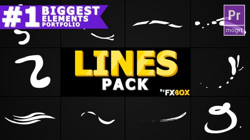 Flying Cartoon Lines | Premiere Pro Motion Graphics Template