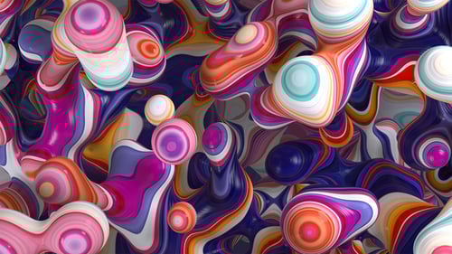 Vibrant Abstract Fluid Morphing Shapes Animation Loop Background