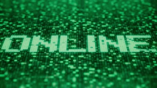 Hexadecimal Symbols on Green Screen Compose ONLINE Word